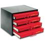 Olympia Tools 90-800 4-Drawer Hardware Organizer includes 2000-pieces Small Hardware, black/red