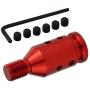 Lunsom Aluminium Shifter Knob Connector Adapter Metal Car Gear Shift Head Retainer Boot for Non Threaded Shifting M12X1.25 Thread Fit Most Vehicle (Red)