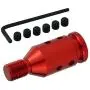 Lunsom Aluminium Shifter Knob Connector Adapter Metal Car Gear Shift Head Retainer Boot for Non Threaded Shifting M12X1.25 Thread Fit Most Vehicle (Red)