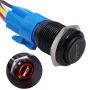 TWTADE/19MM 12V Car Horn Button Red LED lighted Momentary Metal Speaker Air Horn Toggle Switch with wires BK-GLB19-R