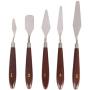Painting Knife, 5-Piece Spatula Palette Knives with Stainless Steel Blade and Wooden Handle, Mixing Scraper Kit for Artist Oil Painting, Watercolor Oil Acrylic,Crafts, Rock, Face Painting