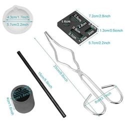 Gelible 5 Graphite Crucible Kits, Graphite Crucible Silver Ingot Mold, Jewelry Melting Ingot Set, For Gold, Silver, Platinum, Crucible + Pliers + Bowl + Combined Ingot Torch Tube + Graphite Stirring R