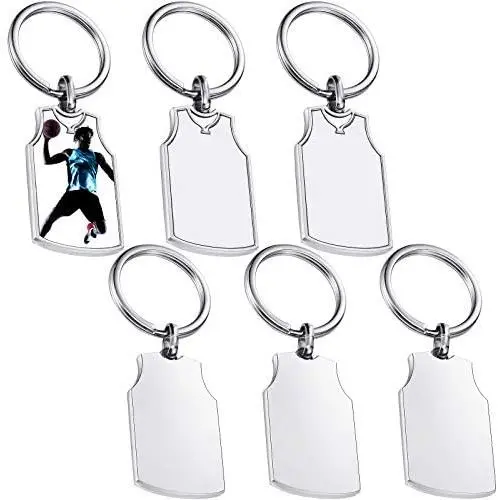 6 Pieces Sublimation Blanks Keychains Metal Basketball Jersey Blank Key Rings Heat Transfer Keychain Sublimation Keyrings for DIY Birthday Party Heat Press Sublimation Keychain Tags 6 Pieces Sublimation Blanks Keychains Metal Basketball Jersey Blank Key Rings Heat Transfer Keychain Sublimation Keyrings for DIY Birthday Party Heat Press Sublimation Keychain Tags