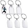 6 Pieces Sublimation Blanks Keychains Metal Basketball Jersey Blank Key Rings Heat Transfer Keychain Sublimation Keyrings for DIY Birthday Party Heat Press Sublimation Keychain Tags