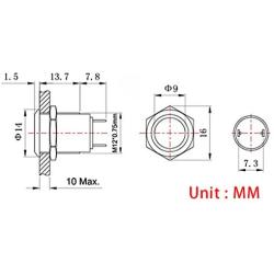 Larcele Mini Push Button Switch Waterproof Momentary Metal Automatic Return Button Switch JSANKG-01,5 Pieces (12mm)