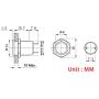 Larcele Mini Push Button Switch Waterproof Momentary Metal Automatic Return Button Switch JSANKG-01,5 Pieces (12mm)