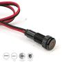 PLUG-N-PLAY Instrument Cluster LED Indicator Light Dash Bulbs. Aluminum Pilot Lights. Color Acrylic Lens. Flush Panel Mount 5/16'' 8mm 12V for Speedometer Odometer Tachometer (Black Bezel, Amber LED)
