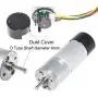 Bemonoc Encoder Metal Gearmotor DC 24V High Speed 150RPM Gear Motor with Two-channel Hall Effect Encoder for DIY Parts