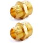 Litorange (6 Pack Industrial Metal Brass Garden Hose Threaded 3/4'' to 1/2'' NPT Fitting Connect, Green Thumb Quick Swivel Connector Adapter,Double Male Thread Size 3/4'' GHT x 1/2'' NPT
