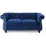 Christopher Knight Home Karen Traditional Chesterfield Loveseat Sofa, Navy Blue and Dark Brown, 61.75 x 33.75 x 27.75,306027 Christopher Knight Home Karen Traditional Chesterfield Loveseat Sofa, Navy Blue and Dark Brown, 61.75 x 33.75 x 27.75,306027