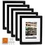 CAVEPOP 8x10 Black Picture Frame with Mat Set of 5, Made to Display 8x10” Without Mat, 5x7 with Mat - Large Wall Hanging Photo Frames, Collage Picture Frame Sets CAVEPOP 8x10 Black Picture Frame with Mat Set of 5, Made to Display 8x10” Without Mat, 5x7 with Mat - Large Wall Hanging Photo Frames, Collage Picture Frame Sets