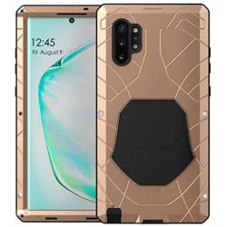 Feitenn Galaxy Note 10 Plus Case Metal, Note 10 Plus 5G Case Heavy Duty, Gorilla Glass Cover Armor Aluminum Bumper Military Shockproof Defender for Samsung Galaxy Note 10 Plus/Note 10+ 5G - Gold