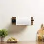 MyGift Industrial Pipe & Brown Wood Wall Mounted Paper Towel Holder MyGift Industrial Pipe & Brown Wood Wall Mounted Paper Towel Holder