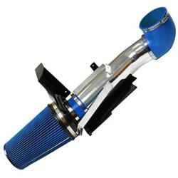 BLACKHORSE-RACING 4'' Cold Air Intake System Kit with Heat Shield Filter Compatible with Chevy GMC 1999 2000 2001 2002 2003 2004 2005 2006 V8 4.8L/5.3L/6.0L(Blue)