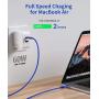 USB C to USB C 60W Cable, JSAUX[2-Pack 3.3ft] Type C Charger Cord Compatible with Samsung Galaxy S21/S21+/S20+ Ultra, Note 20/10 Ultra, MacBook Air/Pro, iPad Pro 2020/2018, iPad Air 2020, Pixel-Blue