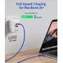 USB C to USB C 60W Cable, JSAUX[2-Pack 3.3ft] Type C Charger Cord Compatible with Samsung Galaxy S21/S21+/S20+ Ultra, Note 20/10 Ultra, MacBook Air/Pro, iPad Pro 2020/2018, iPad Air 2020, Pixel-Blue