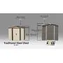 Arrow 6 x 5 EZEE Galvanized Steel Low Gable Shed Cream with Charcoal, Storage Shed with Peak Style Roof Arrow 6 x 5 EZEE Galvanized Steel Low Gable Shed Cream with Charcoal, Storage Shed with Peak Style Roof