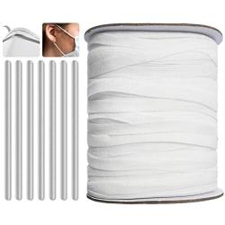 100 Pieces Elastic Bands with Adjustable Buckle, 16cm 1/5 Inch High Stretch String Cord Bands Thread Rope for Sewing DIY Jewelry Crafts Clothing Garment Sewing (White, 90mm/1/4-Inch 100 Yards)