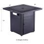 LEGACY HEATING 28 Inch Outdoor Propane Fire Pit Table Wicker Gas Square 48000BTU