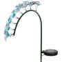 Exhart Hanging Turquoise Hydrangea Yard Stake w/Solar Garden Flower Lights, 24 LED Flower Lights Metal Stake, Outdoor Decor for Garden, Patio & Front Porch, 11'' L x 5'' W x 28'' H