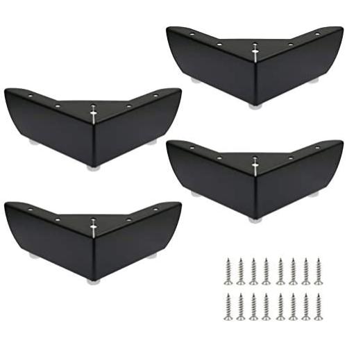 Zorfeter 2 Inch Furniture Legs, Set of 4 Metal Sofa Feets DIY Replacement Parts Minimalist Design for Cabinet Cupboard Sofa Couch, Matte Black