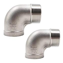 Horiznext npt 1'' male to female stainless steel cast elbow adapter, mechanical coupling used on metal tubing (pack of 2)