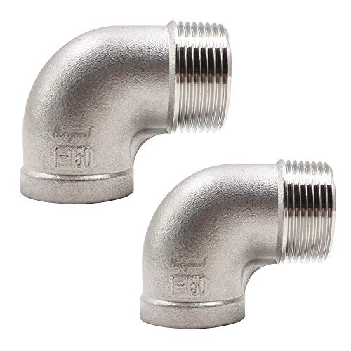 Horiznext npt 1'' male to female stainless steel cast elbow adapter, mechanical coupling used on metal tubing (pack of 2)