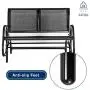 Esright 2 Seats Outdoor Swing Glider Loveseat Chair with Powder Coated Steel Frame, Garden Rocking Seating, Patio Bench for 2 Person, Black Esright 2 Seats Outdoor Swing Glider Loveseat Chair with Powder Coated Steel Frame, Garden Rocking Seating, Patio Bench for 2 Person, Black