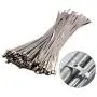 Stainless Steel Zip Ties Exhaust Wrap, TAKSDAI 100pcs 11.8'' Metal Locking Wrap Ties Straps Header Wrap Exhaust Wrapping