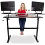 Stand Steady Tranzendesk 55 in Standing Desk with Clamp On Shelf | Crank Height Adjustable Stand Up Workstation with Attachable Monitor Riser | Holds 3 Monitors & Adds Desk Space (55 in/Black)