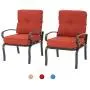 Oakmont 2 Piece Outdoor Furniture Patio Bistro Chairs Metal Dining Furniture Set, All-Weather Garden Seating Chair (Red) Oakmont 2 Piece Outdoor Furniture Patio Bistro Chairs Metal Dining Furniture Set, All-Weather Garden Seating Chair (Red)
