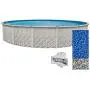 Lake Effect Meadows Reprieve 24 Round Above Ground Swimming Pool | 52'' Height | Resin Protected Steel Sided Walls | Bundle with Bedrock Pattern 25 Gauge Overlap Pool Liner and Widemouth Skimmer