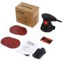 Meterk 5 Inch Random Orbit Sander 2.5A Orbital Sander with 12Pcs Sandpapers, 12000RPM, 6 Variable Speed, Efficient Dust Collector, Ideal for Finishing, Sanding, Polishing Wood