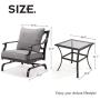 Grand patio 3 PCS Outdoor Patio Furniture Set Metal K/D Chat Set Swing Rocking Patio Chair Wrought Iron Chair Set with Gray Water Resistant Cushions for Garden Lawn & Poolside