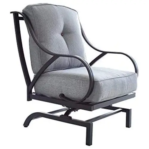 Top Space Rocking Motion Patio Chair Outdoor Deep Seating Club Chair Metal Furniture Set with Soft Cushion Sturdy Metal Frame Furniture for Garden Yard Lawn Poolside (1PCS, Grey) Top Space Rocking Motion Patio Chair Outdoor Deep Seating Club Chair Metal Furniture Set with Soft Cushion Sturdy Metal Frame Furniture for Garden Yard Lawn Poolside (1PCS, Grey)
