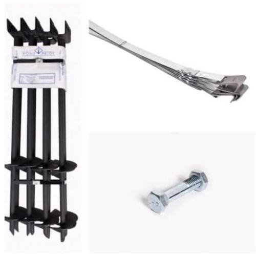 Mobile Home Part Set of 4 Auger Anchors; 4-8 ft Tie Down Strap, 4 Bolts Mobile Home Part Set of 4 Auger Anchors; 4-8 ft Tie Down Strap, 4 Bolts