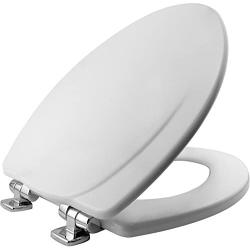 Mayfair 1830CHSL 000 Toilet Seat, 1 Pack-ELONGATED, White-Chrome Hinges