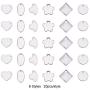 PandaHall Elite 120 Pcs 304 Stainless Steel Flat Round Oval Heart Star Flower Rhombus Blank Stamping Tag Pendants Charms 6 Styles for Jewelry Making