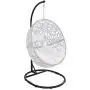 Sunnydaze Egg Chair Stand with Extra-Wide Round Base - Durable Steel Metal Construction with Black Powder-Coated Finish - Hardware Included - Ideal for Patio, Lawn or Backyard - 76-Inch