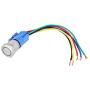 Push Button Switch,12V Blue LED 0.7in Metal Push Button ON/OFF Switch Accessory Part for Auto Motorcycle