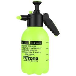 Futone 0.5 Gallon Hand Held Garden Sprayer Water Pump Pressure Sprayers for Lawn and Garden - (2.0L Lime Yellow)