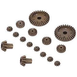 T best 16pcs Metal Gear, Metal Spur Diff Differential Main Gear RC Gear Upgrade Parts Fit for 12428 12423 RC Accessory