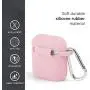AirPods Case, GMYLE Silicone Protective Shockproof Wireless Charging Airpods Earbuds Case Cover Skin with Keychain Set Compatible for Apple AirPods 2 & 1 – Baby Pink