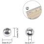 NBEADS 100 Pcs 8mm Metal Spacer Beads, 304 Stainless Steel Round Beads Smooth Rondelle Loose Beads for DIY Jewelry Making Findings