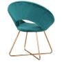 Duhome Modern Accent Velvet Chairs Dining Chairs Single Sofa Comfy Upholstered Arm Chair Living Room Furniture Mid-Century Leisure Lounge Chairs with Golden Metal Frame Legs 1 PCS Atrovirens