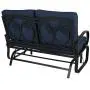 Patio Glider Bench Loveseat Outdoor Cushioed 2 Person Rocking Seating Patio Swing Chair, Navy