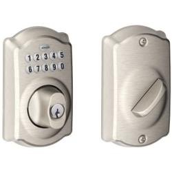 Schlage BE365CAM619 BE365 Camelot Keypad Deadbolt, Satin Nickel