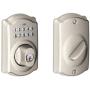 Schlage BE365CAM619 BE365 Camelot Keypad Deadbolt, Satin Nickel