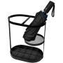 Black Metal Umbrella Stand Rack, Assembled Umbrella Storage Holder, Bucket Shelf Freestanding Entryway Base Drip Tray Long & Short Folding Umbrella For Home Office