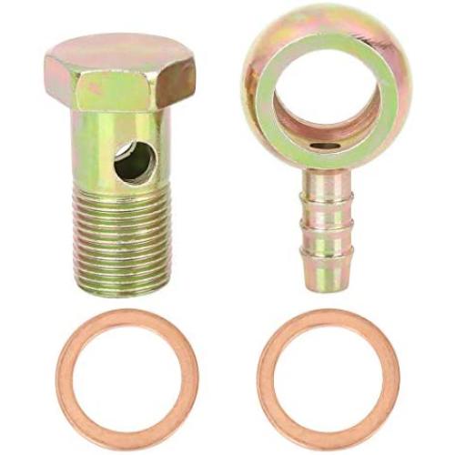 X AUTOHAUX 18mm Banjo Hose Barb Bolt Fittings Banjo Bolt Washer Metal for Motorcycle Car